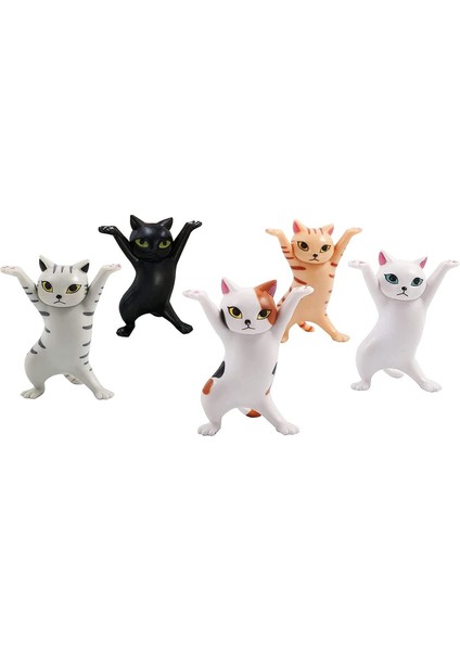 10 Adet Sevimli Dans Eden Büyüleyici Kedi Kalemlik Tutan Trend Kalem Bobcat Kalemlik Rastgele Renklerde El Yapımı Süslemeler. (Yurt Dışından)