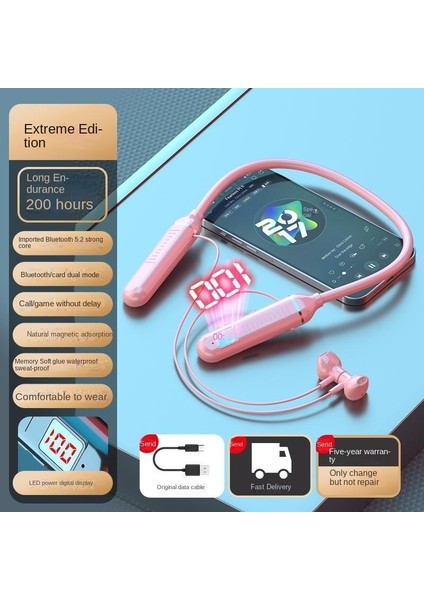 Dijital Ekran 5.2 ile Bluetooth Kulaklık Asılı Boyun (Yurt Dışından)
