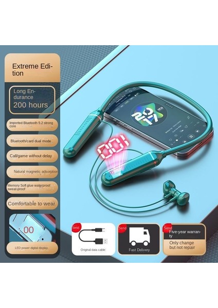 Dijital Ekran 5.2 ile Bluetooth Kulaklık Asılı Boyun (Yurt Dışından)