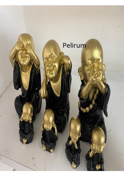 7 Adet Dekoratif Görmedim Duymadım Bilmiyorum El Yapımı Biblo