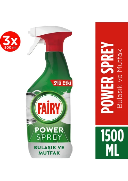 Power Sprey 3’ü 1 Arada Bulaşık ve Mutfak 500 ml X3