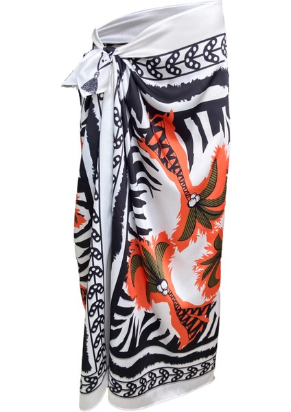 Elena Orange Palms Saten Pareo (Iç Göstermez) fiyatları