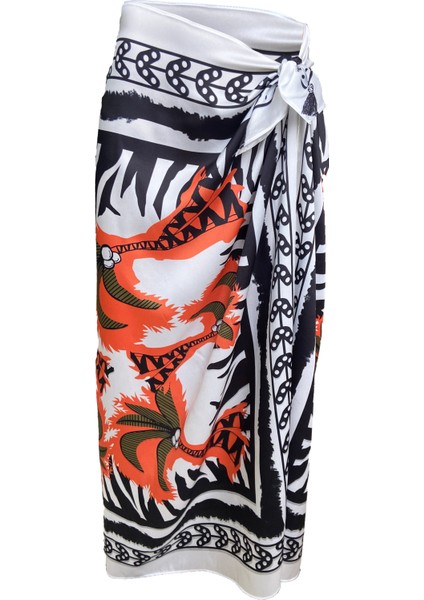 Elena Orange Palms Saten Pareo (Iç Göstermez) modelleri