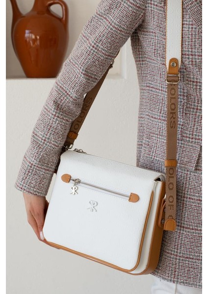 Impolo Ancela Beyaztabagofraj Baskı Kadın Omuz ve Çapraz Çantası 23X27E Batında