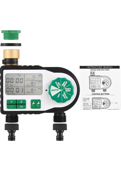 2 Hortum Konnektörlü Dijital Otomatik Sulama Zamanlayıcısı (Yurt Dışından)