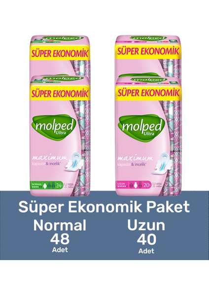 Ultra Anatomik Hijyenik Ped S.eko. Normal 48 Adet Uzun 40 Adet