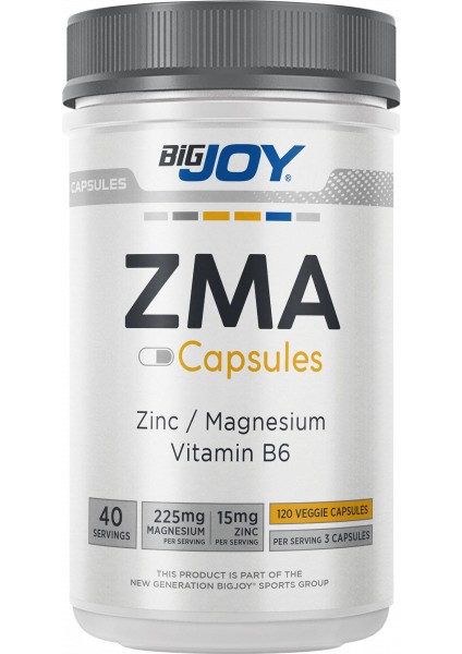 Bigjoy Sports ZMA Zinc Magnezium Vitamin B6 Testesteron Arttırıcı 120 Kapsül