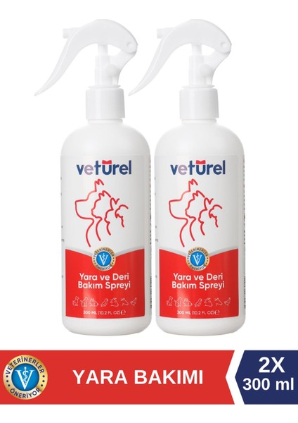 Yara ve Deri Bakım Spreyi 2x300 ml Kedi Mantar Tahriş Köpek Bul Sprey