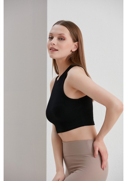 Siyah Crop Bel Üstü Bayan Bluz fiyatları