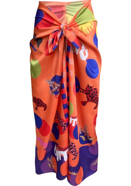 Elena Polka Dot Orange Pareo (Iç Göstermez)