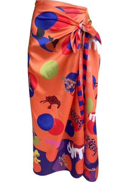 Elena Polka Dot Orange Pareo (Iç Göstermez)