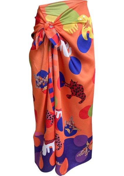 Elena Polka Dot Orange Pareo (Iç Göstermez)