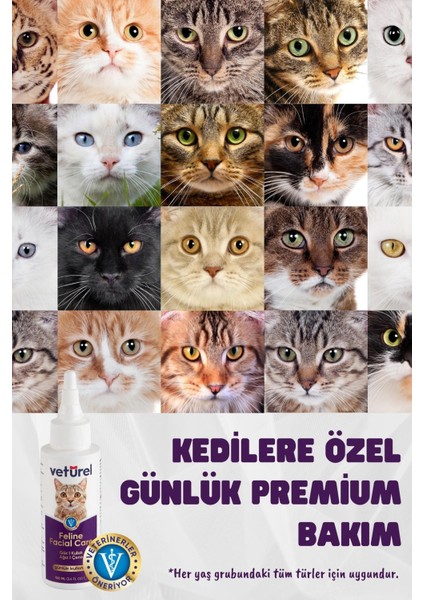 Kedi Yüz Bakım Solüsyonu 2x100ml Kedi Aknesi Temizleme Kedi Mantar Bakımı