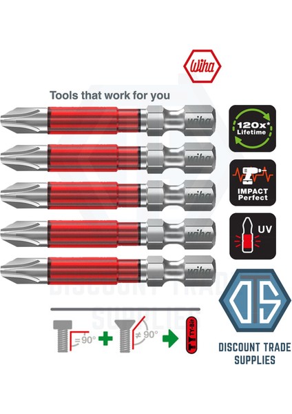 Profesyonel Ph2 49MM Bits Yıldız Uç x 5 Adet