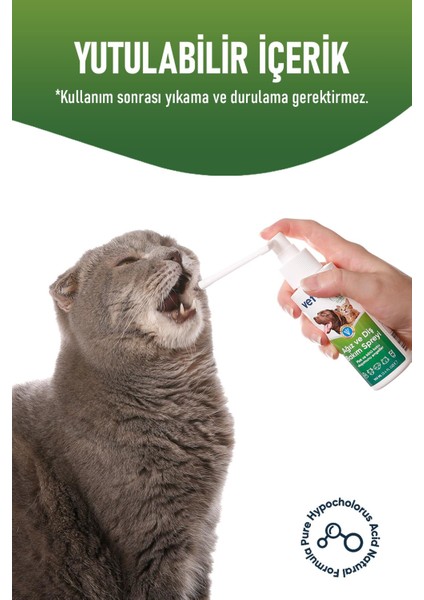 Ağız ve Diş Bakım Spreyi 3x100ml Köpek Ağız Kokusu Giderici Kedi Ağız Kokusu Plak Tartar