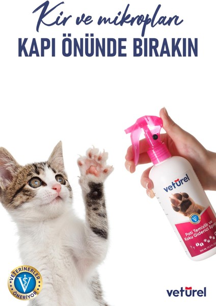 Pati Temizlik ve Koku Giderici Sprey 2x300ml Köpüksüz Kedi Pati Temizleme Köpek Tüy Bakım