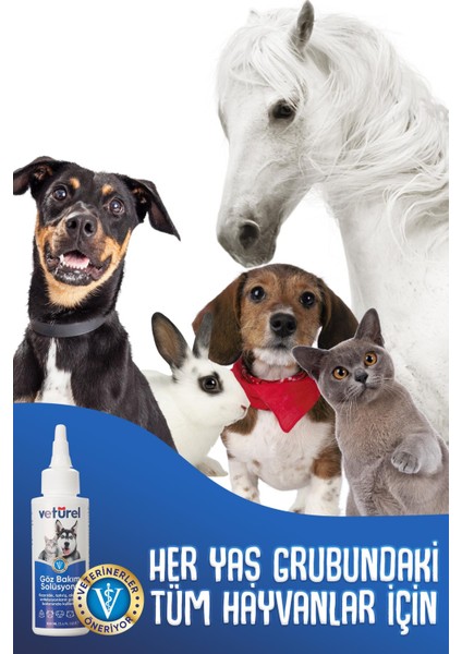 Göz Bakım Solüsyonu 3x100ml Köpek Göz Kedi Göz Temizleme Gözyaşı Lekesi
