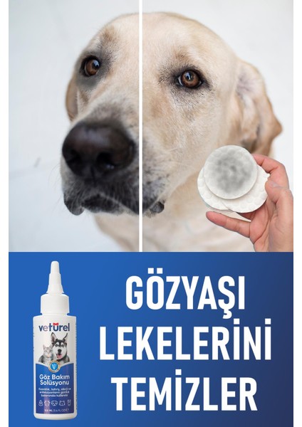 Göz Bakım Solüsyonu 2x100ml Kedi Göz Köpek Göz Temizleme Gözyaşı Lekesi