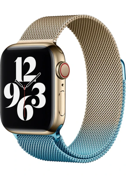 Apple Watch 42MM/44MM/45MM/49MM Ultra Uyumlu Watch Kordon 2/3/4/5/6/7/8/se Için Metal Mıknatıslı Metalik Renk Kordon Kayış