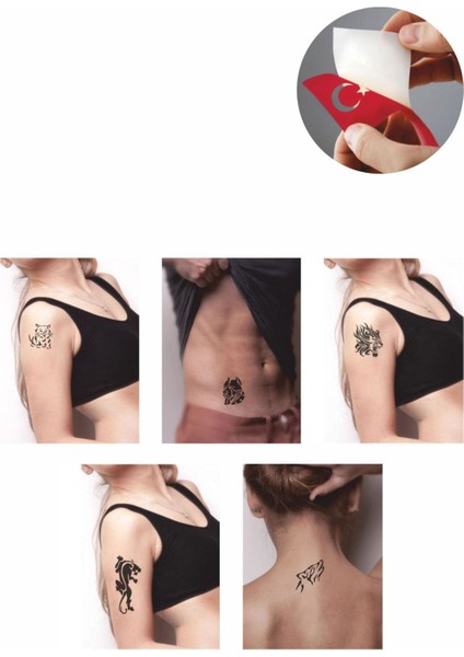 Vahşi Desenler Hint Kınası ile Geçici Dövme Yapma Seti