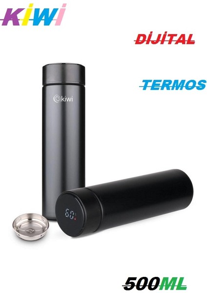 Dijital Termos Kamp Termosu Avcı Termos 500ML 304 Çelik