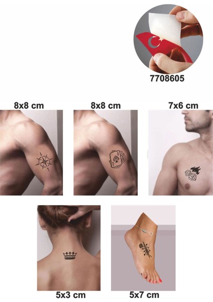 Rota ve Şans Desenleri Hint Kınası ile Geçici Dövme Yapma Seti