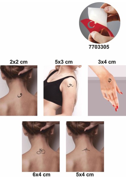 Vav Modelleri 5 Adet Geçici Dövme Kına Şablonu