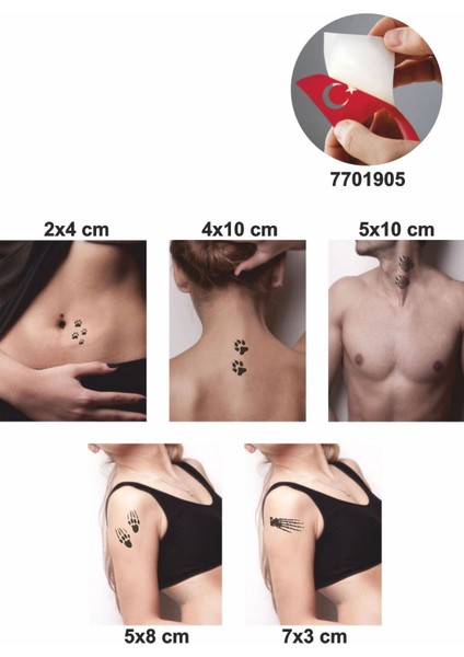 Pençeler 5 Adet Geçici Dövme Kına Şablonu