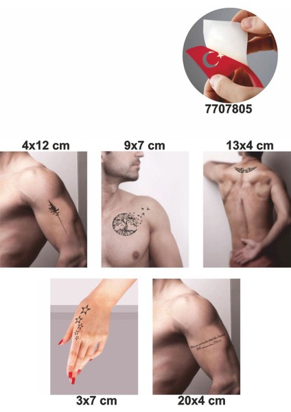 Ağaçlar 5 Adet Geçici Dövme Kına Şablonu