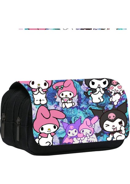 Kuromi Karikatür Çift Katmanlı Kalem Kılıfı Kuromi Sevimli Çevrede Büyük Kapasiteli Kalem Kılıf Kılıf Kılıf (Yurt Dışından)