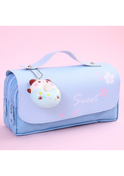 Sevimli Donut Unzip Kırtasiye Kalem Kılıfı Kawaii Kit Okul Malzemeleri Kutu Kawaii Kutu Estetik Kız Çantası (Yurt Dışından)