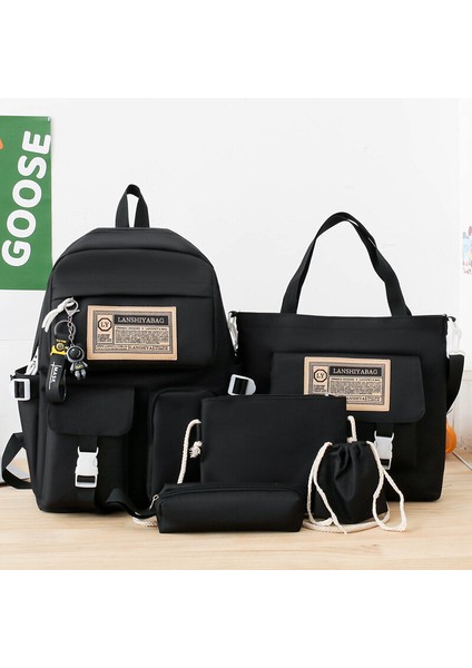 4 Parçalı Erkek Seti Basit Büyük Kapasiteli Seyahat Sırt Çantası Sıradan Mori Kadın Ortaokul Lise Öğrencisi Lise Kolej Öğrenci Okul Çantası (Yurt Dışından)