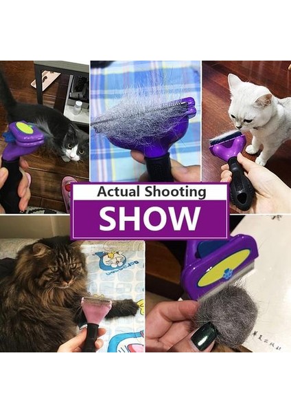 Pet Epilasyon Tarak Kediler Köpek Bakım Tarak Yavru Yavru Saç Deshedding Giyotin Taraklar Evcil Hayvanlar Bakım Araçları | Köpek Tarakları (Mor) (Yurt Dışından) modelleri