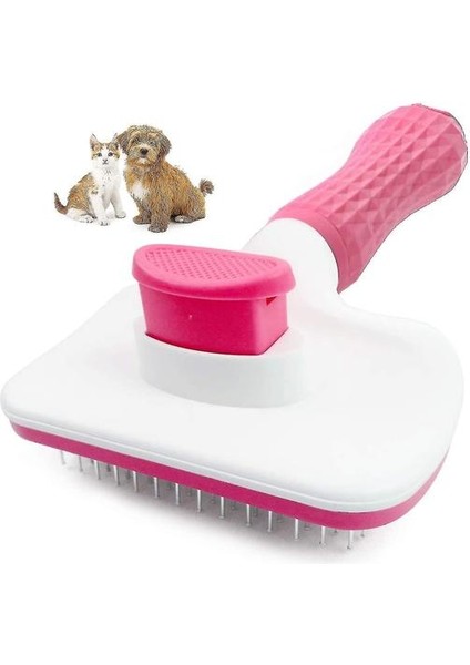 Pet Tarak Fırçaları Kendi Kendini Temizleme Kaygan Fırça Köpekler Kediler Pet Tımar Aracı Pembe (Yurt Dışından)