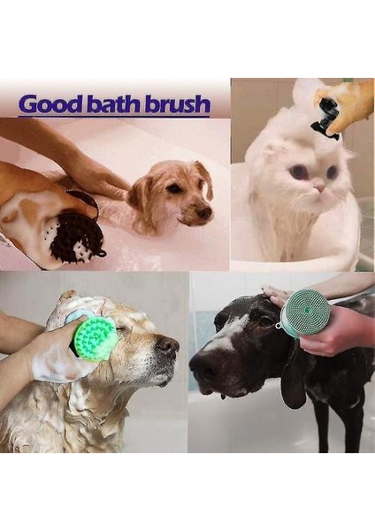 Pet Tarak Fırçaları 2 1 Pet Köpek Kedi Silikon Banyo Fırçası Köpek Banyo Fırçası Evcil Hayvan Banyo Yeşil (Yurt Dışından) fırsatları