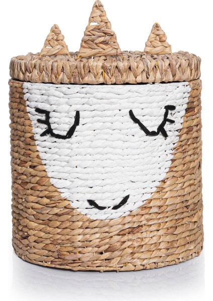 Koza Home Meander El Örgü Rattan Dekoratif Çok Amaçlı Prenses Sepet 25X27CM 8821