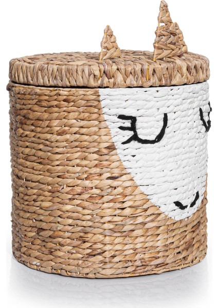 Koza Home Meander El Örgü Rattan Dekoratif Çok Amaçlı Prenses Sepet 25X27CM 8821