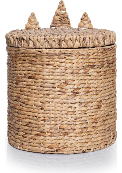 Koza Home Meander El Örgü Rattan Dekoratif Çok Amaçlı Prenses Sepet 25X27CM 8821