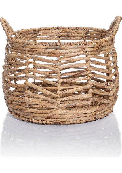 Meander Natural El Yapımı Rattan Örme Su Sümbülü Sepet 30x31cm 8851