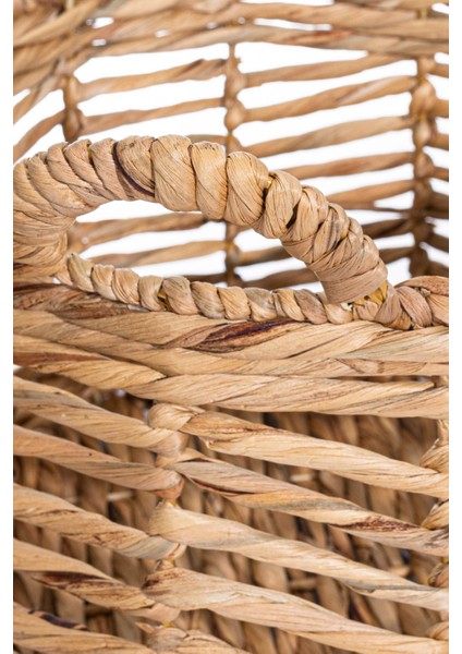 Meander Natural El Yapımı Rattan Örme Su Sümbülü Sepet 30x31cm 8851