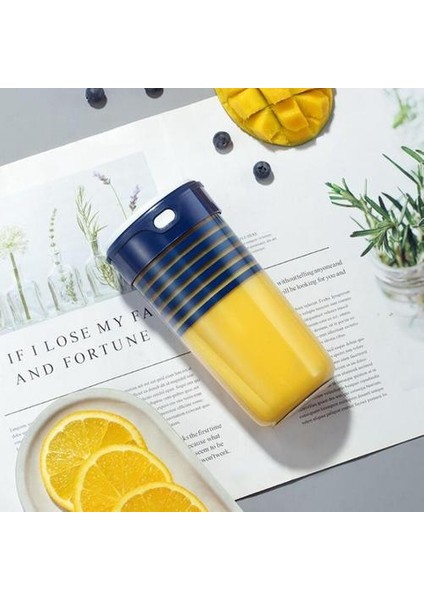 Taşınabilir Blender Mini Kişisel Blender Küçük Smoothie Blender USB Meyve Sıkacağı Kupası | Sıkacaklar (Mavi) (Yurt Dışından)