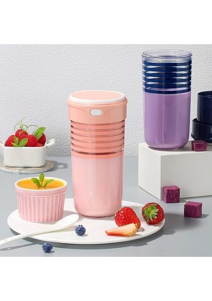 Taşınabilir Blender Mini Kişisel Blender Küçük Smoothie Blender USB Meyve Sıkacağı Kupası | Sıkacaklar (Mavi) (Yurt Dışından)