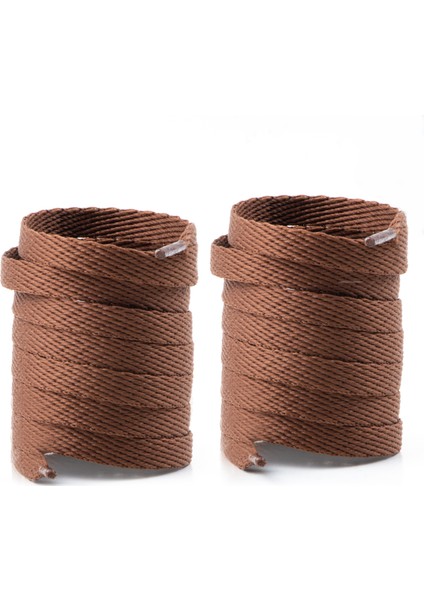 Spor Ayakkabı Bağcığı 120 cm Yassı Örgü Bağcık Bot Spor Bağcık 1 Çift ( Kahve )