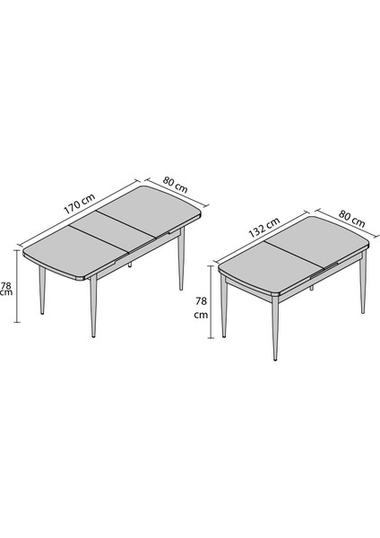 80X132 Mdf Açılabiliir Mutfak Masası