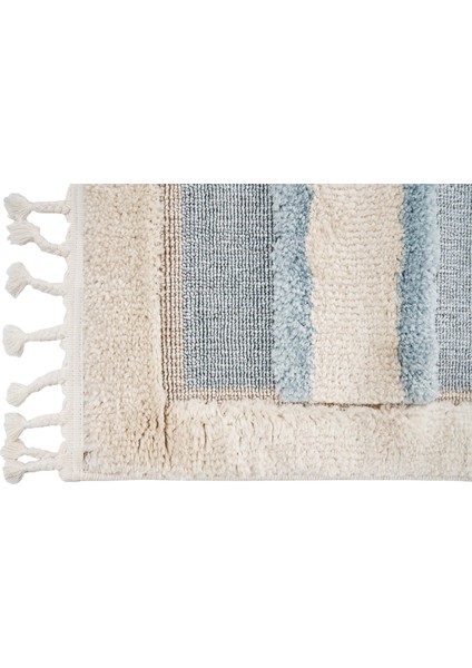 Nordic 495 Rope Mavi - Kum Sarısı Renkte Toz ve Hav Çıkartmayan Salon ve Oda Halısı