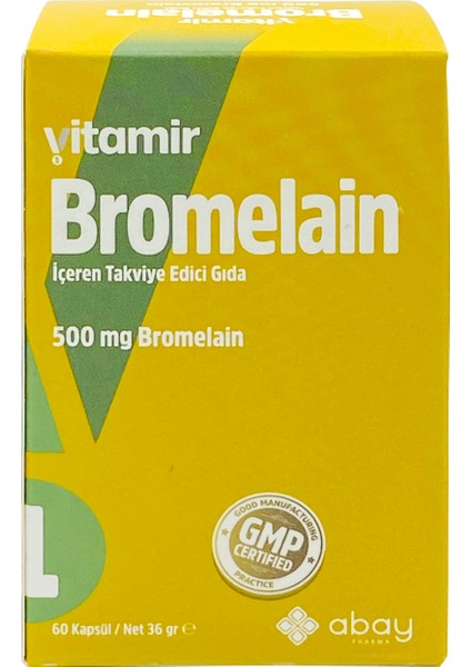 Abay Pharma Vitamir Bromelain İçeren Takviye Edici Gıda 60 Kapsül