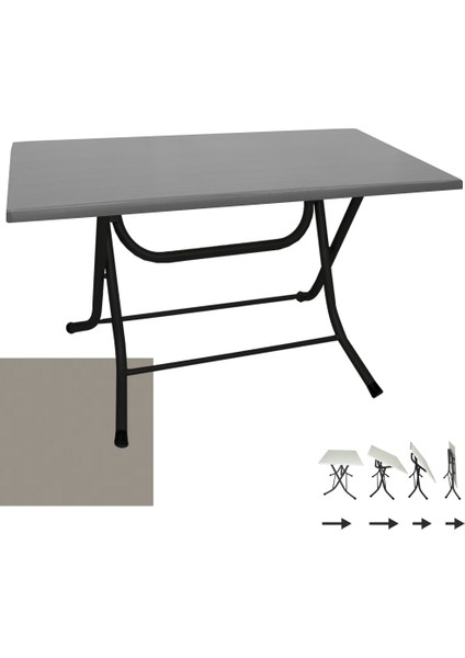 Klasik Katlanır Werzalit Tabla Masa (80X140) - Koyu Gri