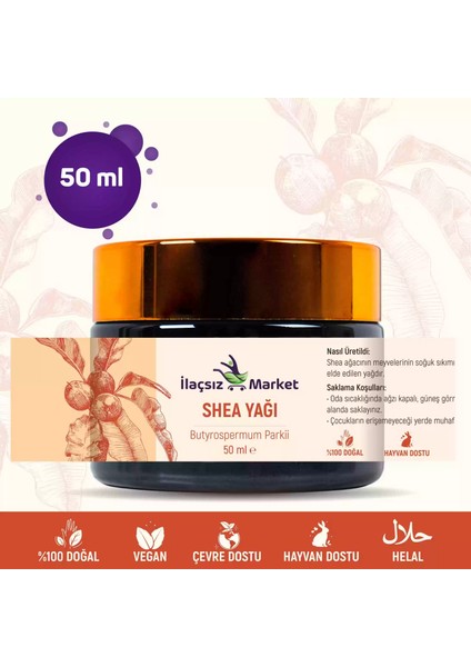 Shea Yağı 50 ml (Raw)