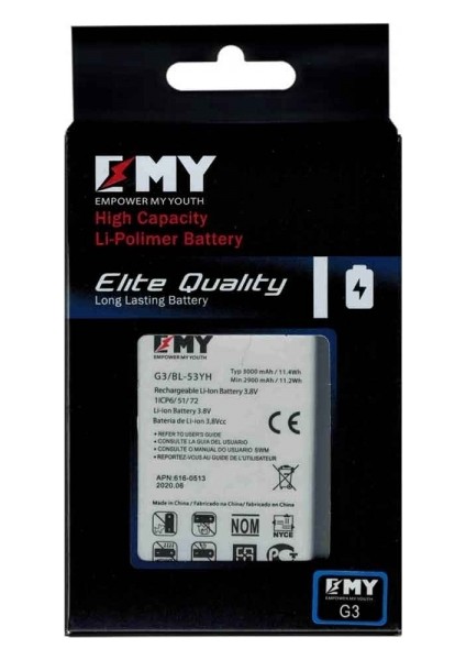 Lg G3 BL-53YH Uyumlu Emy Batarya
