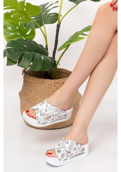 Medikal Tıp Desenli Açık Çapraz Model Airmax Taban Ortopedik Terlik fiyatları